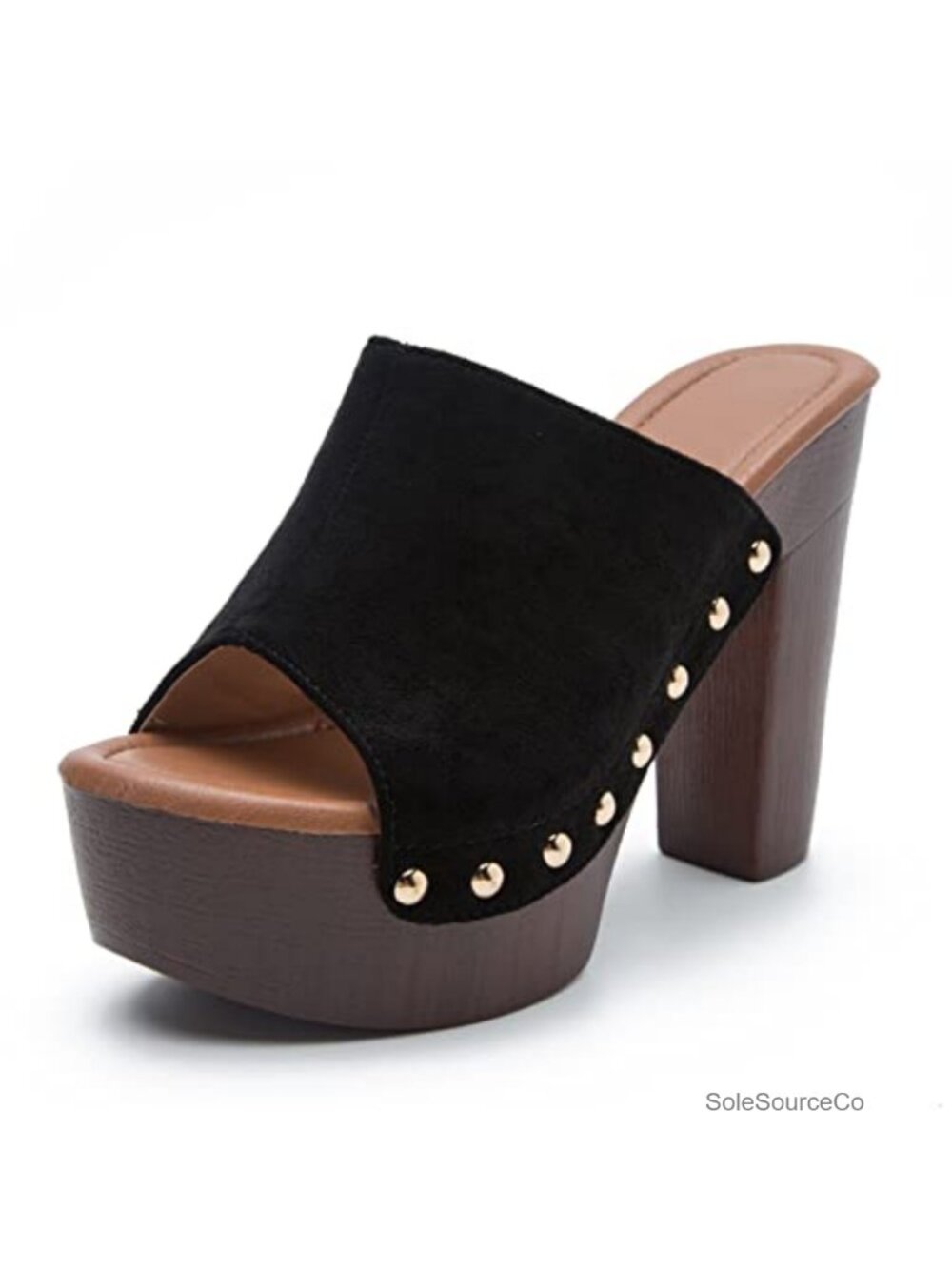 Women's Faux Leather Platform Wedge Sandals Chunky Heel Peep Toe Ankle Strap